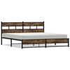 vidaXL Estructura de cama sin colch&oacute;n metal roble ahumado 180x200 cm