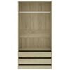 vidaXL Armario madera contrachapada color roble Sonoma 100x50x200 cm
