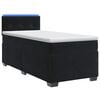vidaXL Cama con Base Tapizada, Colch&oacute;n y Luz LED Negro 90 x 200 cm