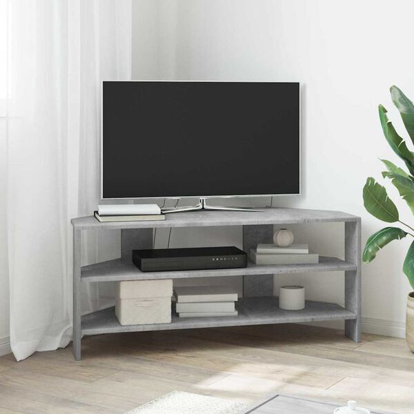 vidaXL MuebledeTVdeesquina Gris Concreto 102x40,5x45cm