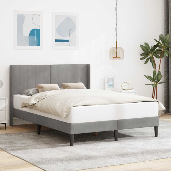 vidaXL Estructura de cama Gris Claro 120 x 190 cm Terciopelo