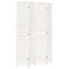 vidaXL Biombo separador de 4 paneles madera maciza Paulownia blanco retro