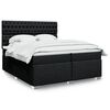 vidaXL Cama box spring con colch&oacute;n tela negro 200x200 cm