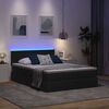 vidaXL Cama con almacenamiento y LED con LED Negro 140 x 200 cm tela