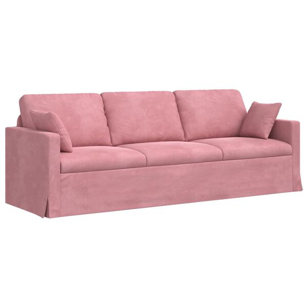 vidaXL Sof&aacute; Rosa 228 x 78 x 80 cm Terciopelo