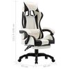 vidaXL Silla gaming con reposapiés cuero sintético negro y blanco