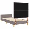 vidaXL Estructura de cama con cabecera Taup&eacute; 90 x 200 cm tela
