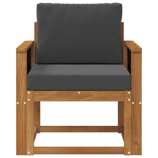 vidaXL Sof&aacute; de exterior Madera de Acacia S&oacute;lida y Poli&eacute;ster Natural