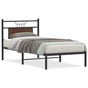 vidaXL Estructura de cama sin colch&oacute;n madera marr&oacute;n roble 80x200 cm