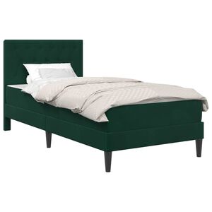 vidaXL Estructura de cama con colch&oacute;n Verde oscuro 80 x 200 cm