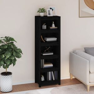 vidaXL Estanter&iacute;a madera maciza de pino negra 50x35x154 cm