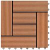 vidaXL Tile de Decking 11 pcs Marr&oacute;n 30 x 30 cm WPC