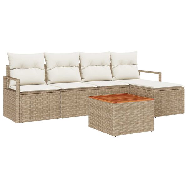 vidaXL Conjunto de sofá de jardín 6 pcs Beige y blanco