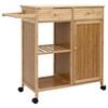 vidaXL Carrito de cocina con ruedas Natural 90,5 x 36 x 86,5 cm Bamb&uacute;