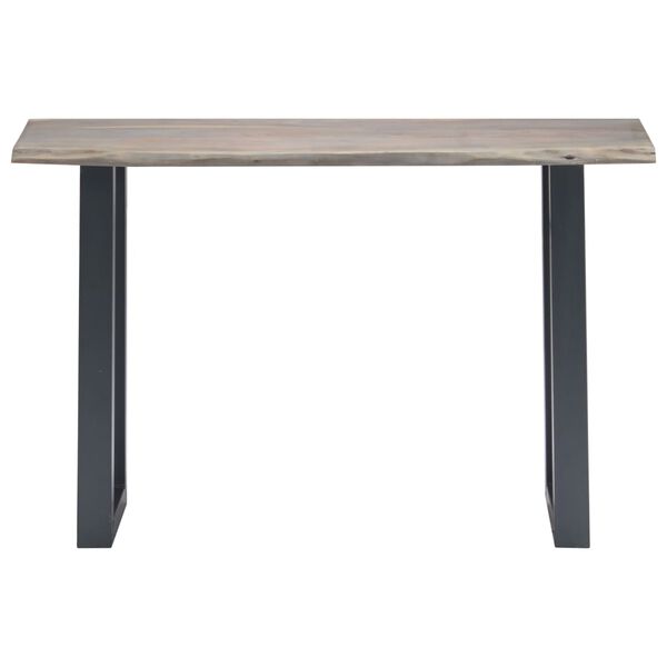 vidaXL Mesa consola 115x35x76 cm madera maciza de acacia y hierro gris