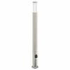 vidaXL Baliza luminosa con sensor y toma de corriente, 110 cm, acero inoxidable, IP44