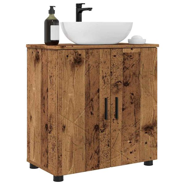 vidaXL Gabinete de Ba&ntilde;o con puerta Madera Vieja 61 x 35 x 64 cm