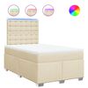 vidaXL Cama box spring con colch&oacute;n tela color crema 120x190 cm