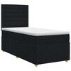 vidaXL Cama box spring con colch&oacute;n con cabecera Negro 90 x 190 cm Tela