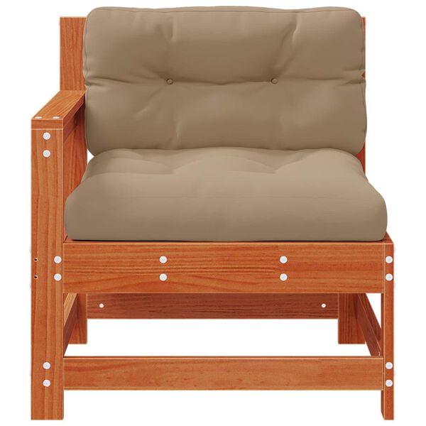 vidaXL Sof&aacute; de esquina de jard&iacute;n Pino macizo Marr&oacute;n Cera