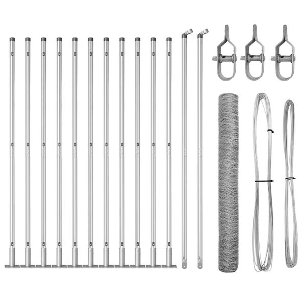 vidaXL Poste de Valla Plateado 25 x 0,8 m (malla de 50 mm) Acero