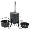 vidaXL Ca&ntilde;&oacute;n para gulasch con chimenea y tapa acero esmaltado