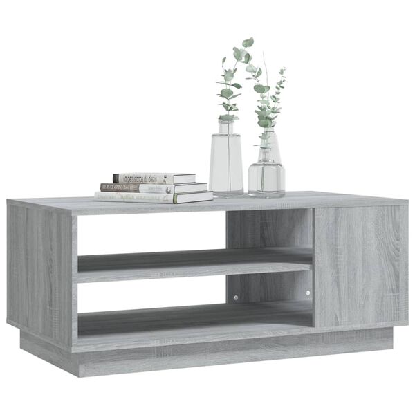 vidaXL Mesa de centro madera de ingenier&iacute;a gris Sonoma 102x55x43 cm