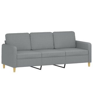 vidaXL Sof&aacute; de 3 plazas de tela gris claro 180 cm