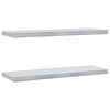 vidaXL Estantes de pared 2 uds acero inoxidable plateado 75x23,5 cm