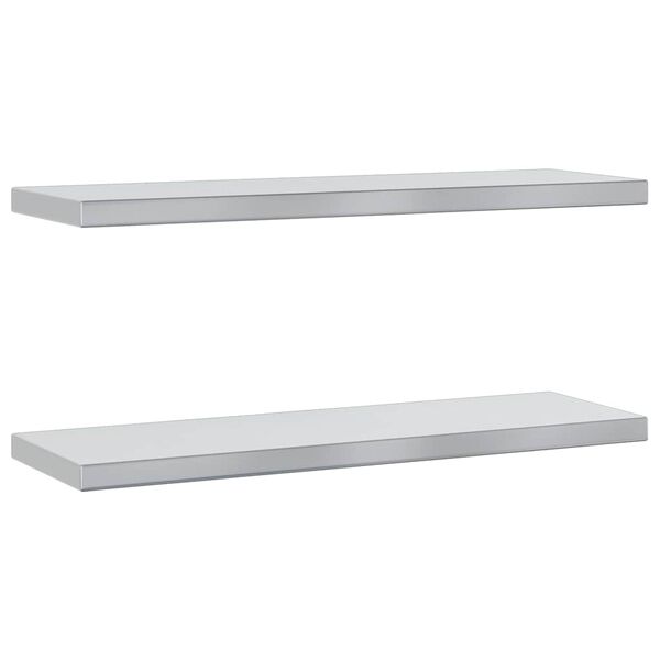 vidaXL Estantes de pared 2 uds acero inoxidable plateado 75x23,5 cm