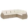 vidaXL Juego de sof&aacute;s jard&iacute;n con cojines 6 pzas rat&aacute;n sint&eacute;tico beige