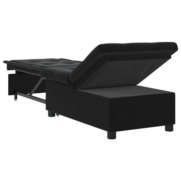 vidaXL Sof&aacute; cama Negro 194 x 67 x 82 cm Terciopelo