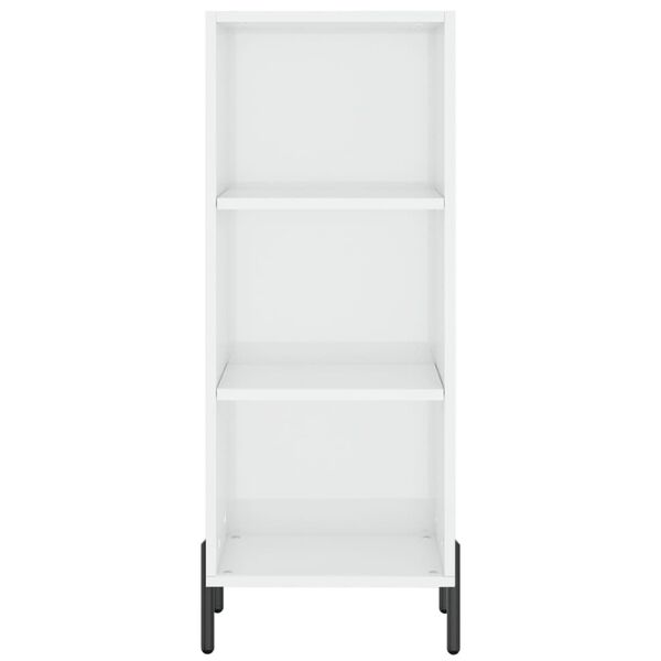 vidaXL Aparador madera de ingenier&iacute;a blanco brillante 34,5x32,5x90 cm