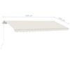 vidaXL Toldo manual retr&aacute;ctil con luz LED crema 450x350 cm