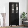 vidaXL Aparador alto 2 pcs Roble Negro Madera de Ingenier&iacute;a y Vidrio