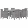 vidaXL Conjunto de Comedor de Jard&iacute;n 7 uds. Gris Claro Ratan Polt