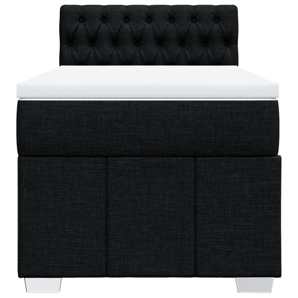 vidaXL Cama box spring con colch&oacute;n tela negro 80x200 cm