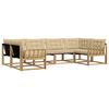 vidaXL Conjunto de sof&aacute;s de exterior con coj&iacute;n 6 pcs y Beige
