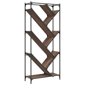 vidaXL Estanter&iacute;a madera ingenier&iacute;a y metal marr&oacute;n roble 79x30x180 cm