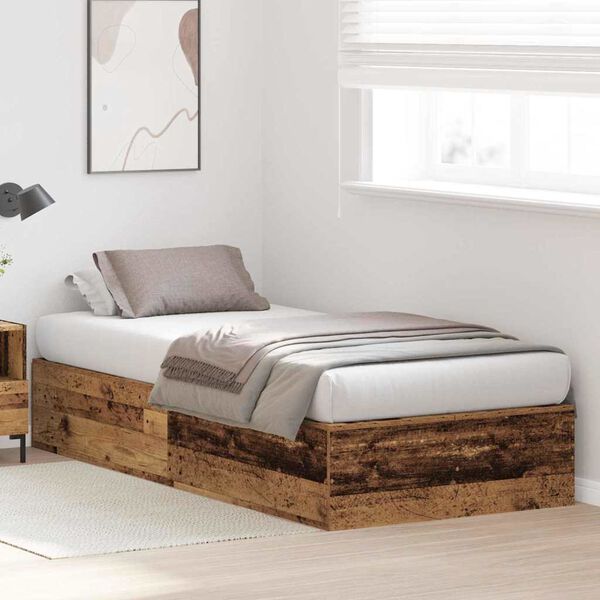 vidaXL Cama con almacenamiento Madera Vieja 80 x 200 cm