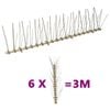 vidaXL Sets de 5 hileras de pinchos contra p&aacute;jaros y palomas 6 uds 10m