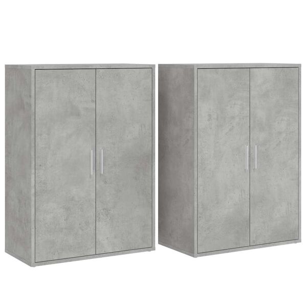 vidaXL Aparadores 2 uds madera de ingeniería gris hormigón 60x31x84 cm