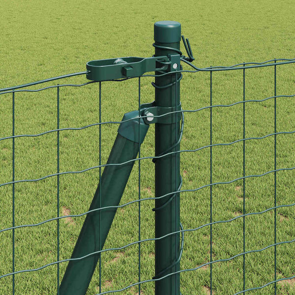vidaXL Postes de cerca 13 pcs Verde Ø32mm 150 cm Acero galvanizado