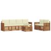 vidaXL Juegos de sof&aacute;s 7 pcs Natural y Crema Madera de Acacia S&oacute;lida
