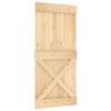 vidaXL Puerta Corredera NARVIK Natural y negro 95 x 210 cm (213,5 cm)