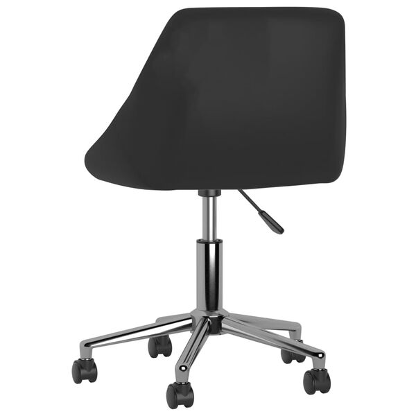vidaXL Silla de comedor giratoria cuero sint&eacute;tico negro