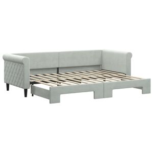 vidaXL Sof&aacute; cama nido terciopelo gris claro 80x200 cm