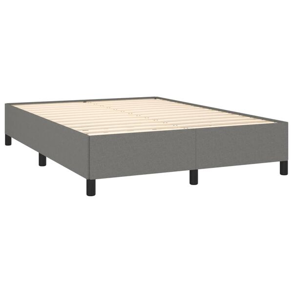 vidaXL Cama box spring con colch&oacute;n tela gris oscuro 140x200 cm