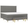 vidaXL Cama box spring con colch&oacute;n tela gris oscuro 160x200 cm
