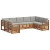 vidaXL Conjunto de sof&aacute;s de exterior 9 uds. Gris Natural y Claro